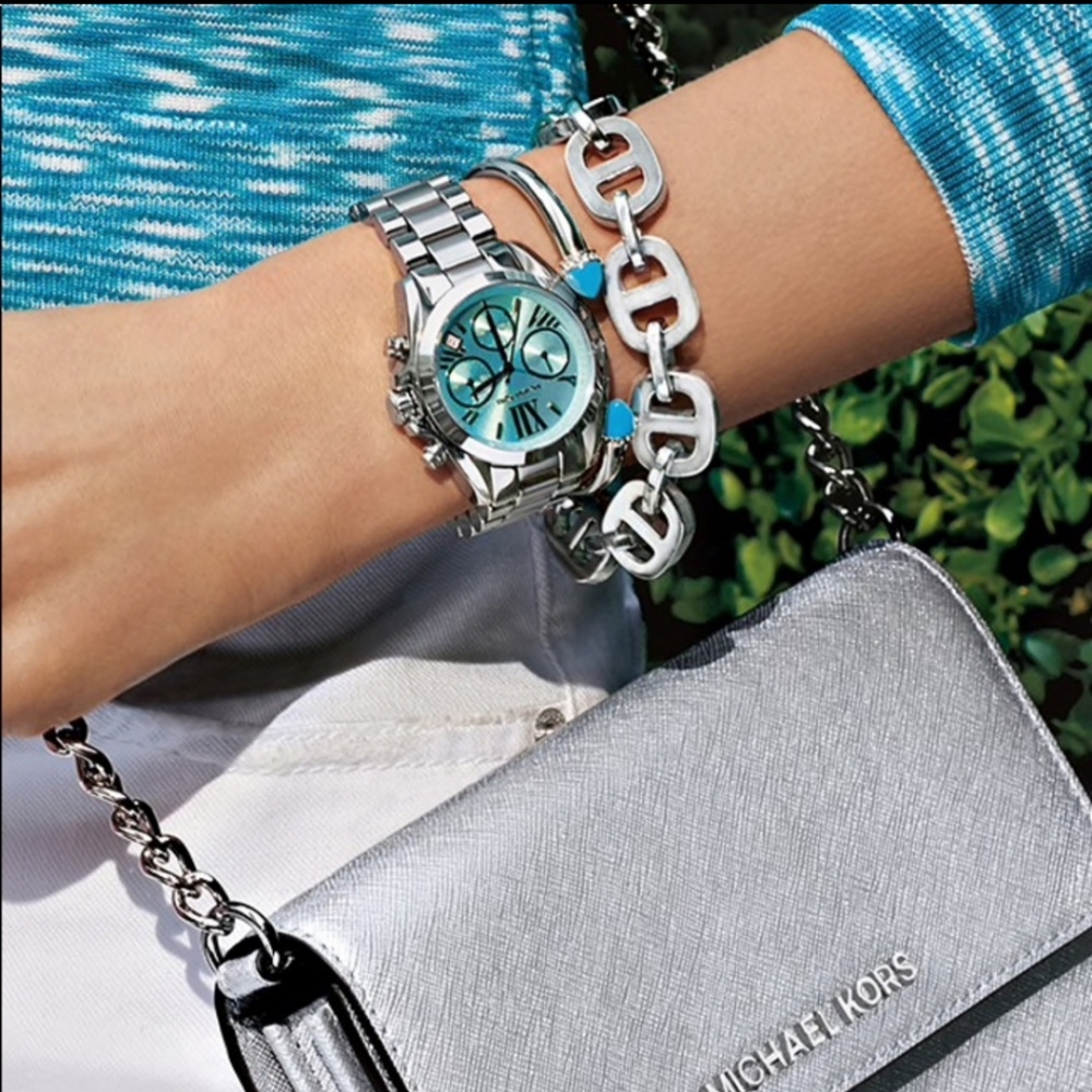 Michael Kors Heritage Maritime Chain Link Toggle Bracelet Gold Tone Heavy NWT - Picture 11 of 15